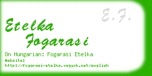 etelka fogarasi business card